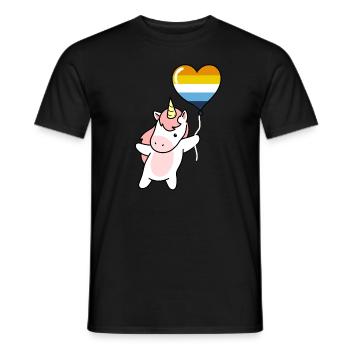Unicorn Heart Balloon Aroace - Men's T-Shirt - black - Front - AI Model Male 178 light (178cm)
