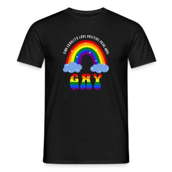 Gay LGBT Gay Pride Rainbow - Men's T-Shirt - black - Front - AI Model Male 178 light (178cm)