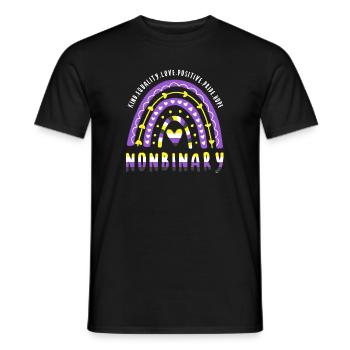 Nonbinary Pride Arc-en-ciel non binaire - T-shirt homme - noir - Devant - AI Model Male 178 light (178cm)