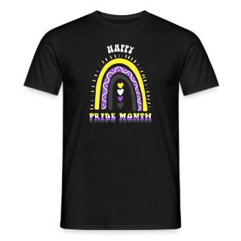 Happy Pride Month Nonbinary Boho Regenbogen - Männer T-Shirt - Schwarz - Vorne - AI Model Male 178 light (178cm)