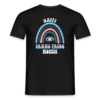 Rainbow Happy Trans Pride Mois Transgenre - T-shirt homme - noir - Devant - AI Model Male 178 light (178cm)