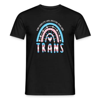 Trans Saying Trans Pride Transgender Rainbow - Men's T-Shirt - black - Front - AI Model Male 178 light (178cm)