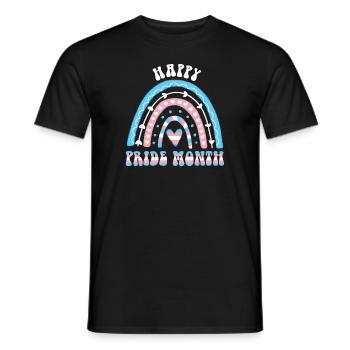 Happy Pride Month Transgender Regenbogen - Männer T-Shirt - Schwarz - Vorne - AI Model Male 178 light (178cm)