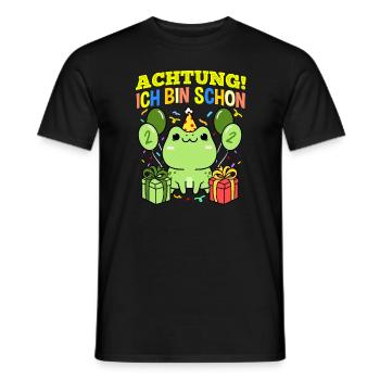 Achtung Ich Bin Schon 2 Geburtstag Frosch - Männer T-Shirt - Schwarz - Vorne - AI Model Male 178 light (178cm)