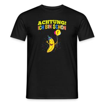 Achtung Ich Bin Schon 1 Geburtstag Banane - Männer T-Shirt - Schwarz - Vorne - AI Model Male 178 light (178cm)
