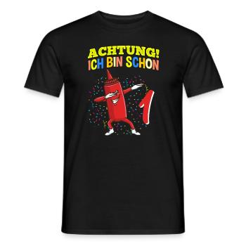 Achtung Ich Bin Schon 1 Geburtstag Ketchup - Männer T-Shirt - Schwarz - Vorne - AI Model Male 178 light (178cm)