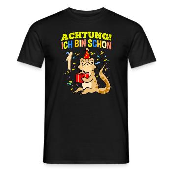 Achtung Ich Bin Schon 1 Geburtstag Bartagame - Männer T-Shirt - Schwarz - Vorne - AI Model Male 178 light (178cm)