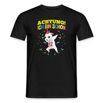 Achtung Ich Bin Schon 12 Geburtstag Ziege - Männer T-Shirt - Schwarz - Vorne - AI Model Male 178 light (178cm)