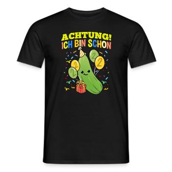 Achtung Ich Bin Schon 2 Geburtstag Zucchini - Männer T-Shirt - Schwarz - Vorne - AI Model Male 178 light (178cm)