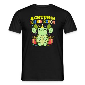 Achtung Ich Bin Schon 1 Geburtstag Schildkröte - Männer T-Shirt - Schwarz - Vorne - AI Model Male 178 light (178cm)