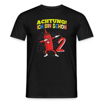 Achtung Ich Bin Schon 2 Geburtstag Ketchup - Männer T-Shirt - Schwarz - Vorne - AI Model Male 178 light (178cm)
