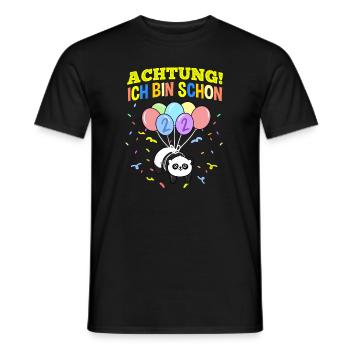 Achtung Ich Bin Schon 2 Geburtstag Panda - Männer T-Shirt - Schwarz - Vorne - AI Model Male 178 light (178cm)