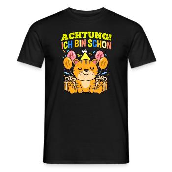 Achtung Ich Bin Schon 11 Geburtstag Tiger - Männer T-Shirt - Schwarz - Vorne - AI Model Male 178 light (178cm)