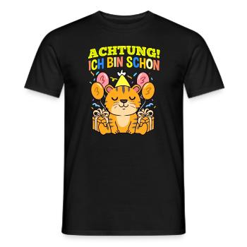 Achtung Ich Bin Schon 3 Geburtstag Tiger - Männer T-Shirt - Schwarz - Vorne - AI Model Male 178 light (178cm)
