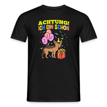 Achtung Ich Bin Schon 2 Geburtstag Schakal - Männer T-Shirt - Schwarz - Vorne - AI Model Male 178 light (178cm)
