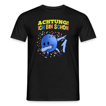 Achtung Ich Bin Schon 1 Geburtstag Bowlingkugel - Männer T-Shirt - Schwarz - Vorne - AI Model Male 178 light (178cm)