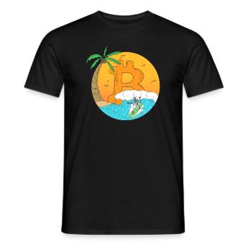 Skeleton Bitcoin Trader boursier d’été - T-shirt homme - noir - Devant - AI Model Male 178 light (178cm)