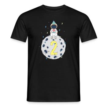 2. Geburtstag Weltraum Geburtstagsparty - Männer T-Shirt - Schwarz - Vorne - AI Model Male 178 light (178cm)
