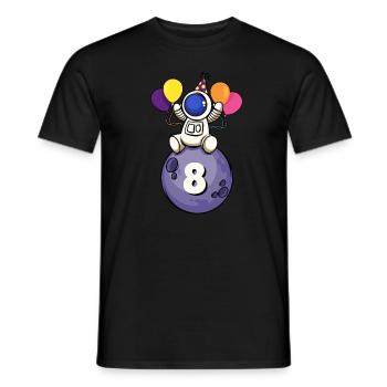 8 Jahre alt Weltraum Geburtstag 8. Geburtstag - Männer T-Shirt - Schwarz - Vorne - AI Model Male 178 light (178cm)