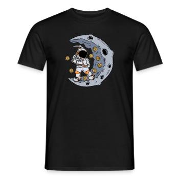 Un astronaute exploite le marché boursier BTC - T-shirt homme - noir - Devant - AI Model Male 178 light (178cm)