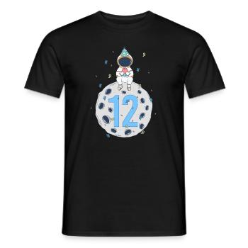 12th Birthday Space Birthday Party - Men's T-Shirt - black - Front - AI Model Male 178 light (178cm)