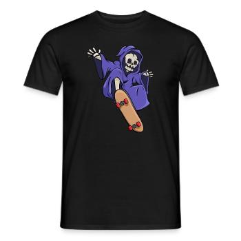Skeleton rides skateboard skater Halloween - T-shirt homme - noir - Devant - AI Model Male 178 light (178cm)