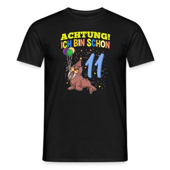 Achtung Ich Bin Schon 11 Tier Geburtstag Walross - Männer T-Shirt - Schwarz - Vorne - AI Model Male 178 light (178cm)