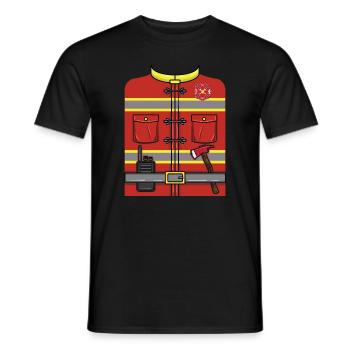 Costume d’Halloween de pompier - T-shirt homme - noir - Devant - AI Model Male 178 light (178cm)