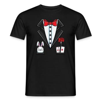 Magician Costume Halloween - Men's T-Shirt - black - Front - AI Model Male 178 light (178cm)