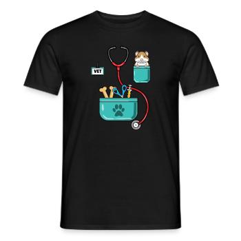 Veterinarian Costume Halloween - Men's T-Shirt - black - Front - AI Model Male 178 light (178cm)