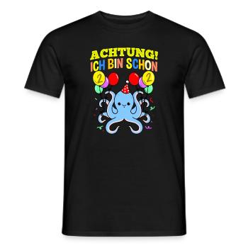 Achtung Ich Bin Schon 2 Geburtstag Oktopus - Männer T-Shirt - Schwarz - Vorne - AI Model Male 178 light (178cm)
