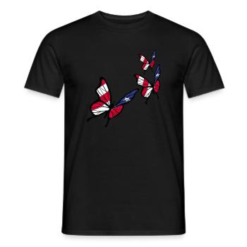 Drapeau papillon portoricain - T-shirt homme - noir - Devant - AI Model Male 178 light (178cm)