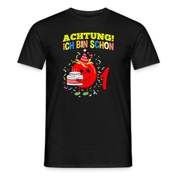 Achtung Ich Bin Schon 1 Geburtstag Tomate - Männer T-Shirt - Schwarz - Vorne - AI Model Male 178 light (178cm)
