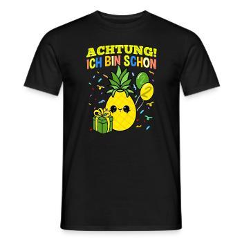 Achtung Ich Bin Schon 2 Geburtstag Ananas - Männer T-Shirt - Schwarz - Vorne - AI Model Male 178 light (178cm)