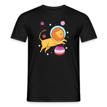Löwe Astronaut Gay Bear Pride - Männer T-Shirt - Schwarz - Vorne - AI Model Male 178 light (178cm)