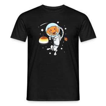 Chien Astronaute Gay Bear Pride - T-shirt homme - noir - Devant - AI Model Male 178 light (178cm)