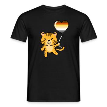 Tiger Heart Balloon Gay Bear - Men's T-Shirt - black - Front - AI Model Male 178 light (178cm)