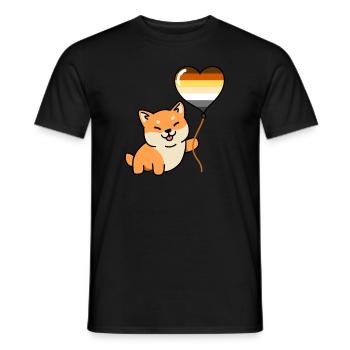 Shiba Inu Gay Bear Pride Balloon - Men's T-Shirt - black - Front - AI Model Male 178 light (178cm)