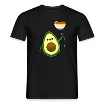 Avocado mit Gay Bear Pride Luftballon - Männer T-Shirt - Schwarz - Vorne - AI Model Male 178 light (178cm)