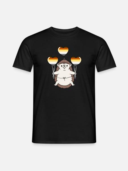 Hedgehog Balloon Gay Bear - Men's T-Shirt - black