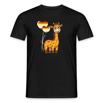 Giraffe Herzballon Gay Bear Pride - Männer T-Shirt - Schwarz - Vorne - AI Model Male 178 light (178cm)