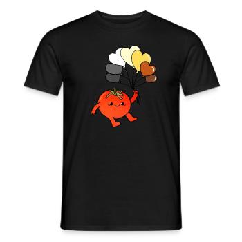 Tomato Heart Balloon Gay Bear Pride - T-shirt homme - noir - Devant - AI Model Male 178 light (178cm)