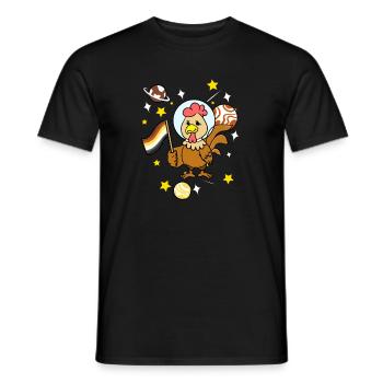 Poulet dans l’espace Gay Bear Pride - T-shirt homme - noir - Devant - AI Model Male 178 light (178cm)