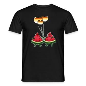 Wassermelonen Paar Gay Bear Pride - Männer T-Shirt - Schwarz - Vorne - AI Model Male 178 light (178cm)