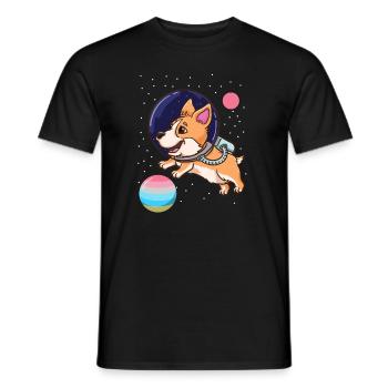 Fierté de l’astronaute Corgi Genderflux - T-shirt homme - noir - Devant - AI Model Male 178 light (178cm)