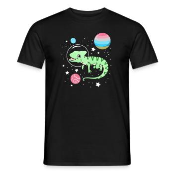 Caméléon Astronaute Genderflux Pride - T-shirt homme - noir - Devant - AI Model Male 178 light (178cm)