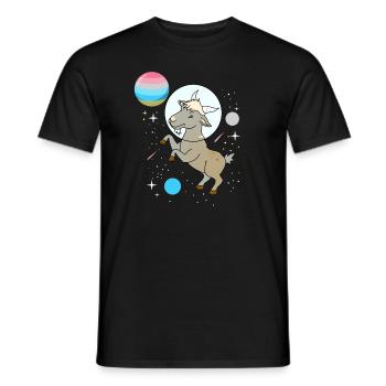 Chèvre Astronaute Genderflux Pride - T-shirt homme - noir - Devant - AI Model Male 178 light (178cm)