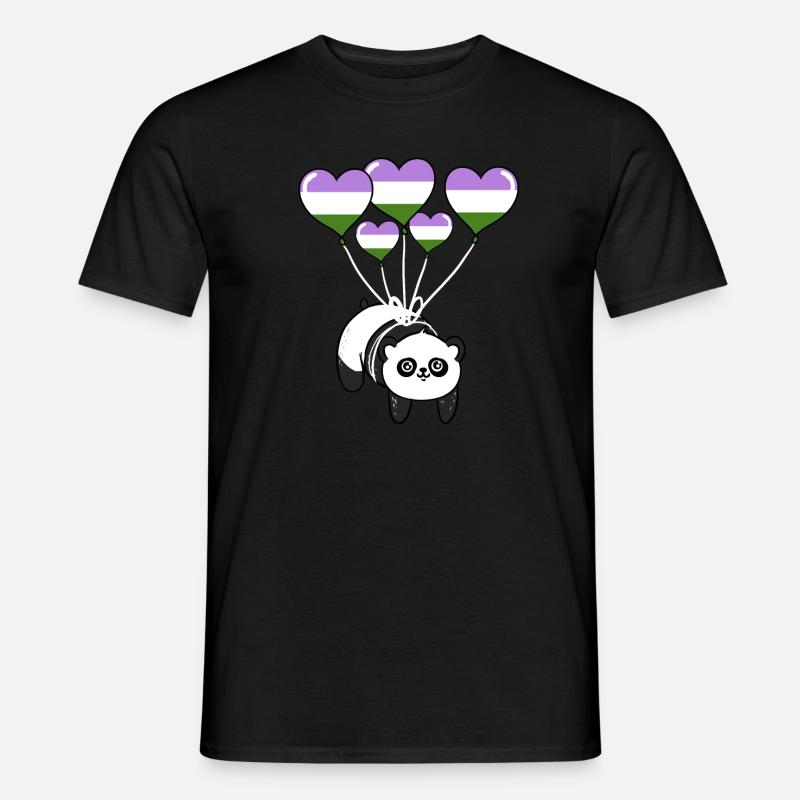 Panda Genderqueer Pride - Männer T-Shirt - Schwarz