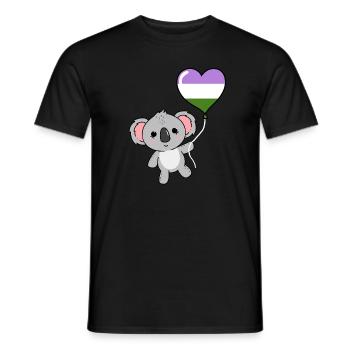 Koala Heart Balloon Genderqueer Pride - Men's T-Shirt - black - Front - AI Model Male 178 light (178cm)