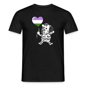 Zebra Herzballon Genderqueer Pride - Männer T-Shirt - Schwarz - Vorne - AI Model Male 178 light (178cm)